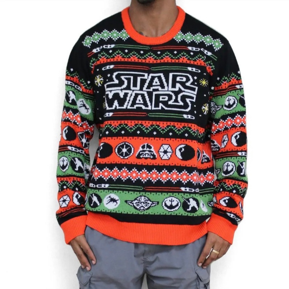 Geeknet Star‎ Wars Holiday Christmas Sweater Yoda Vader Mens Size XL New
